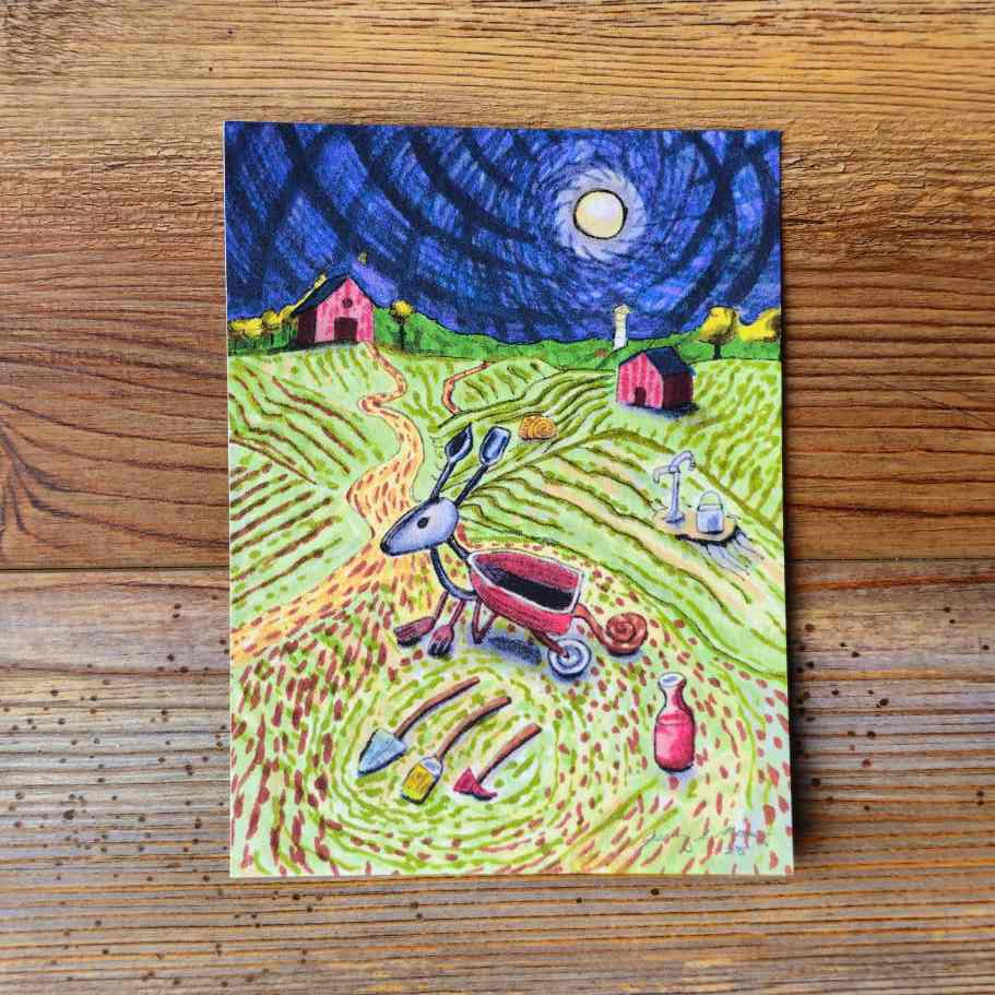 The Hare Handpainted Animal Alchemy Print By Jezzatron