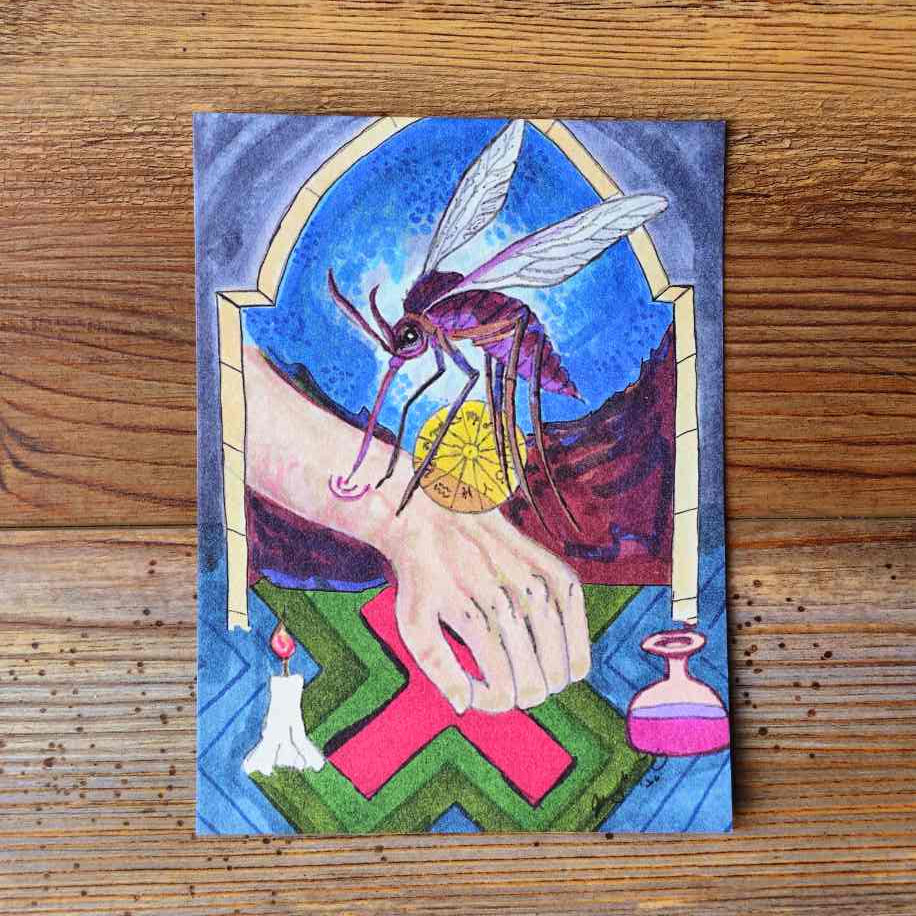 The Mosquito Handpainted Animal Alchemy Print By Jezzatron