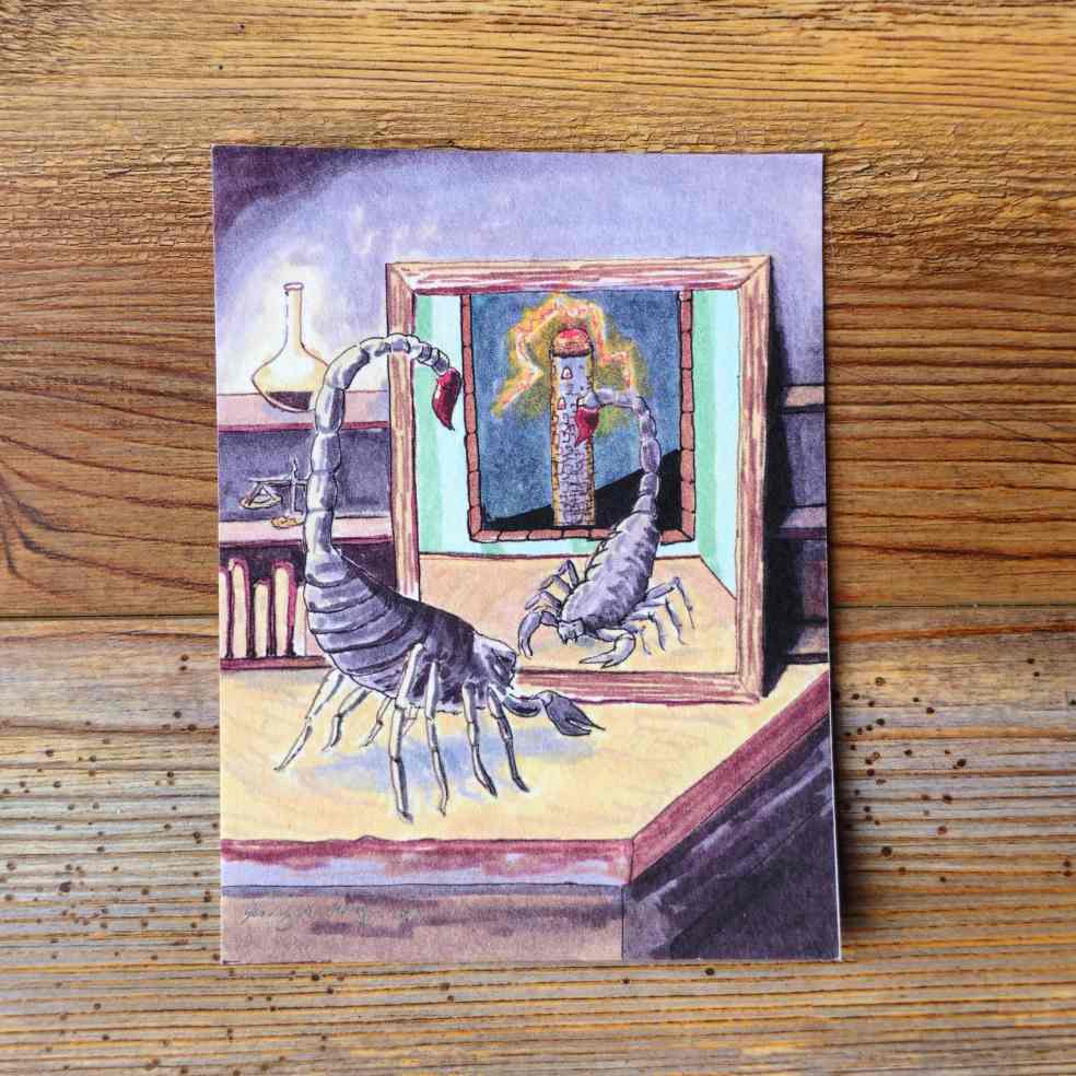 The Scorpion Handpainted Animal Alchemy Print By Jezzatron