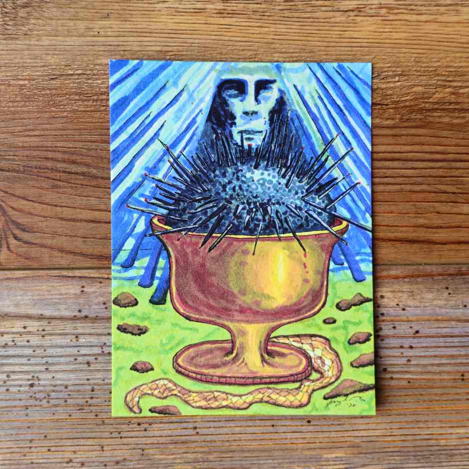 The Sea Urchin Handpainted Animal Alchemy Print By Jezzatron