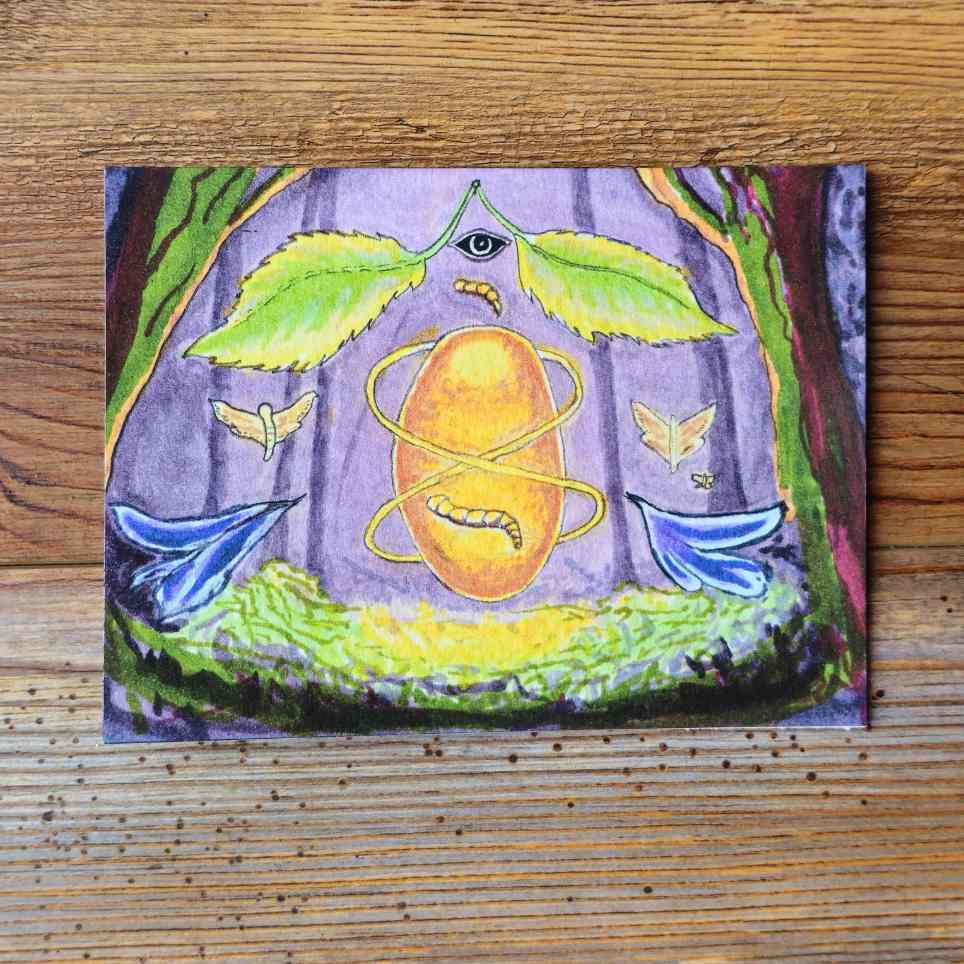 The Silkworm Handpainted Animal Alchemy Print By Jezzatron