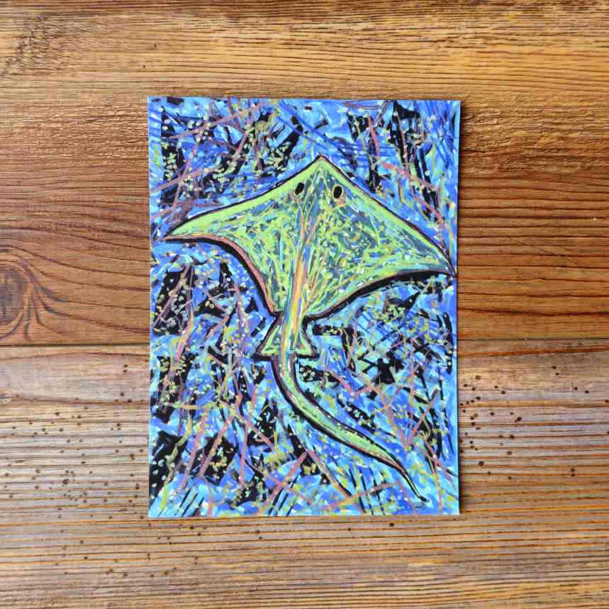 The Stingray Handpainted Animal Alchemy Print By Jezzatron