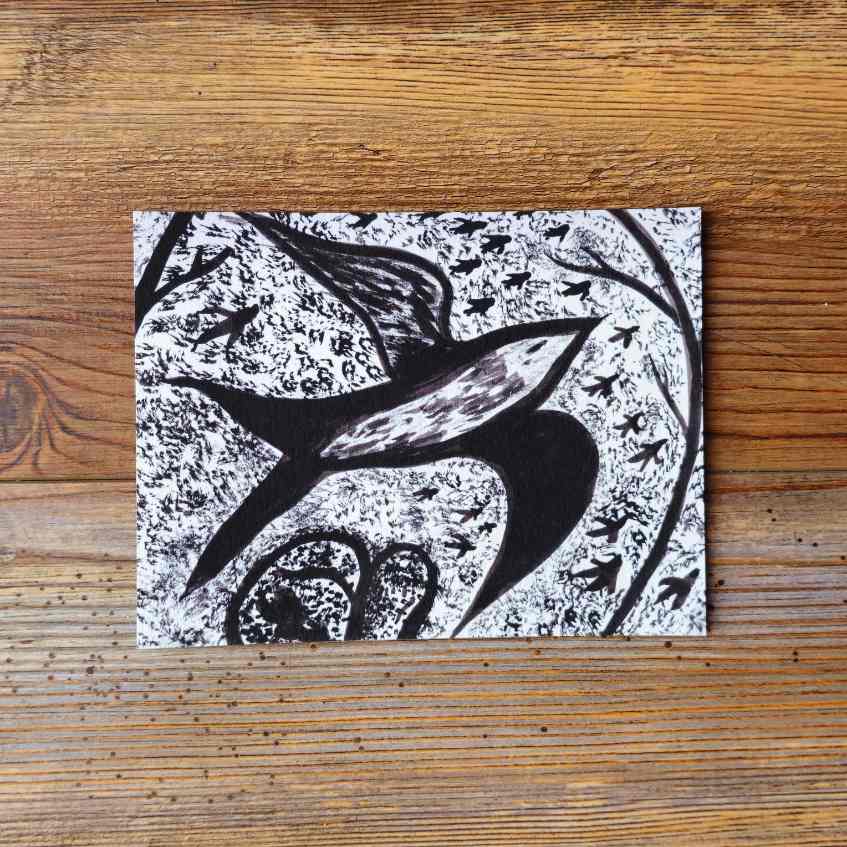 The Swift Handpainted Animal Alchemy Print By Jezzatron