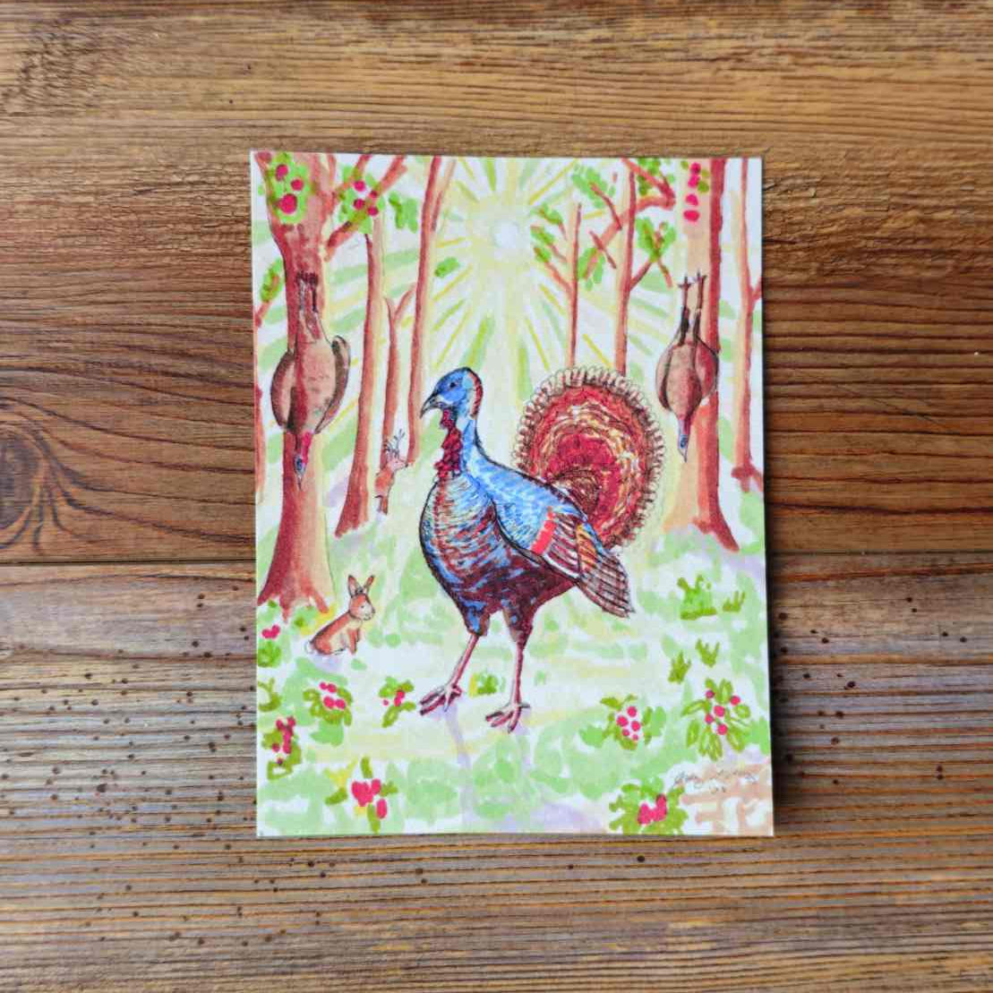 The Wild Turkey Handpainted Animal Alchemy Print By Jezzatron