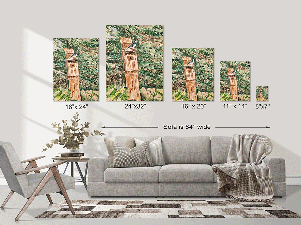 "Mr Jay at the Cottage" Gallery Wrapped Canvas - Choose Your Size!