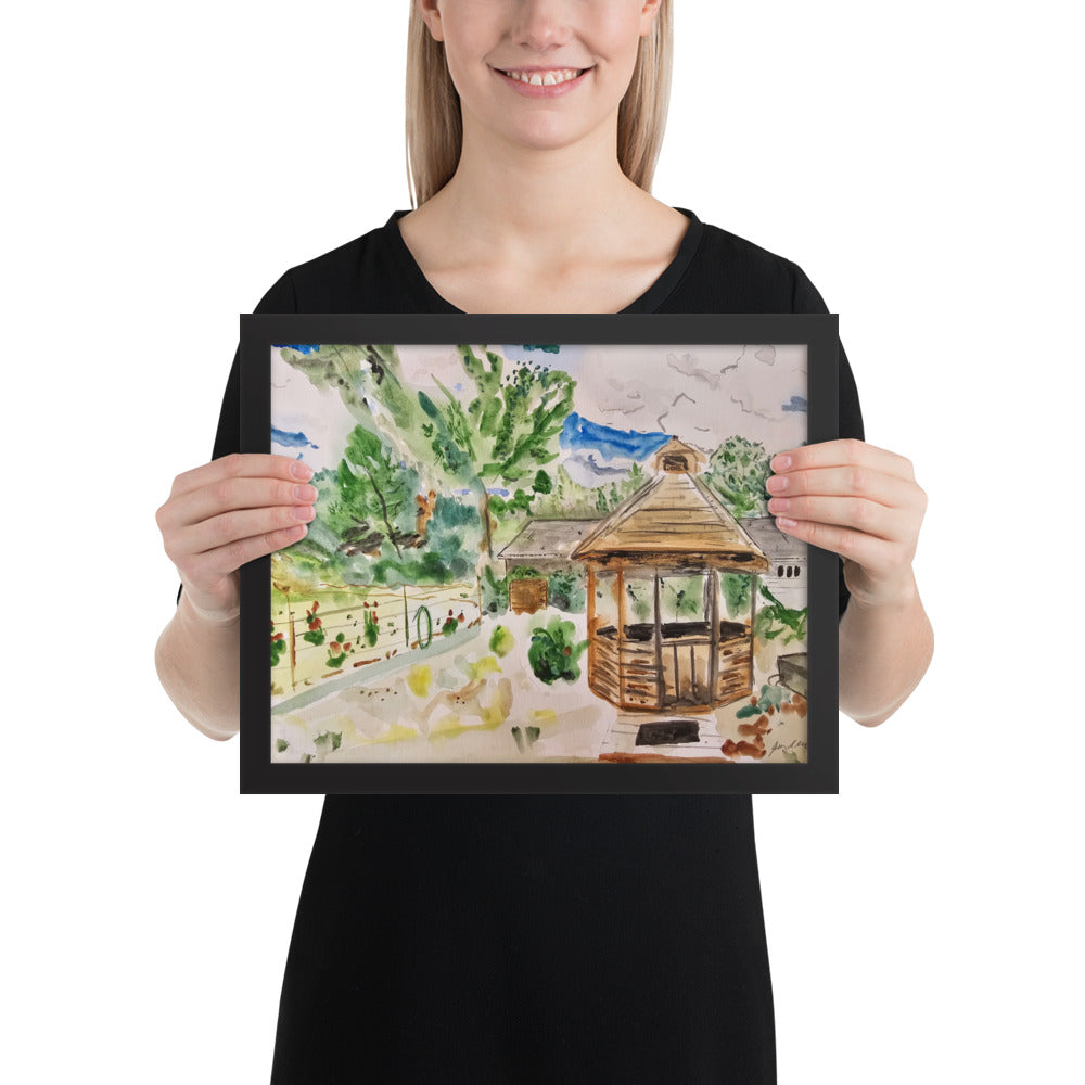 "Gazebo and Garden" - 11" x 14" Gallery Print with choice of frame!
