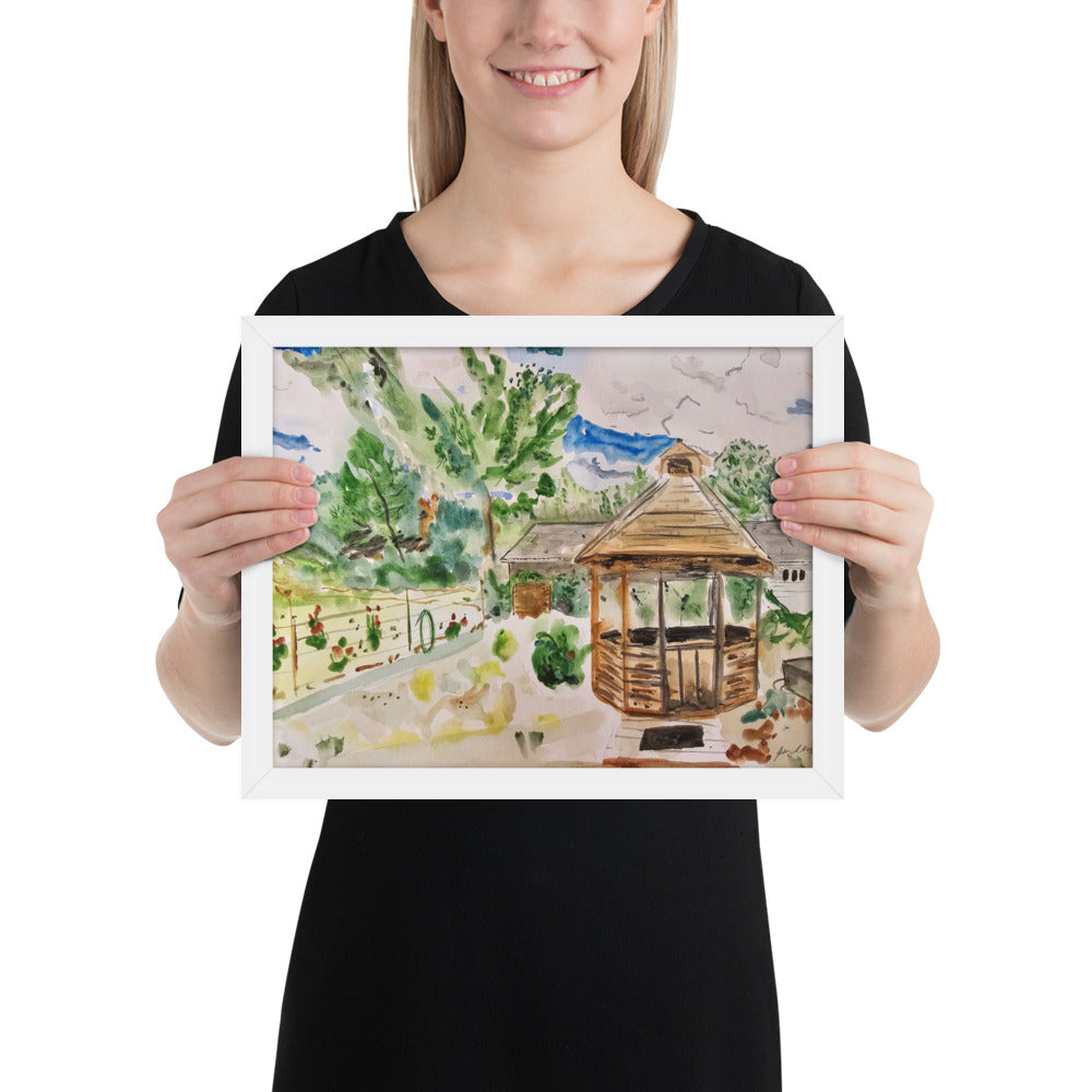 "Gazebo and Garden" - 11" x 14" Gallery Print with choice of frame!
