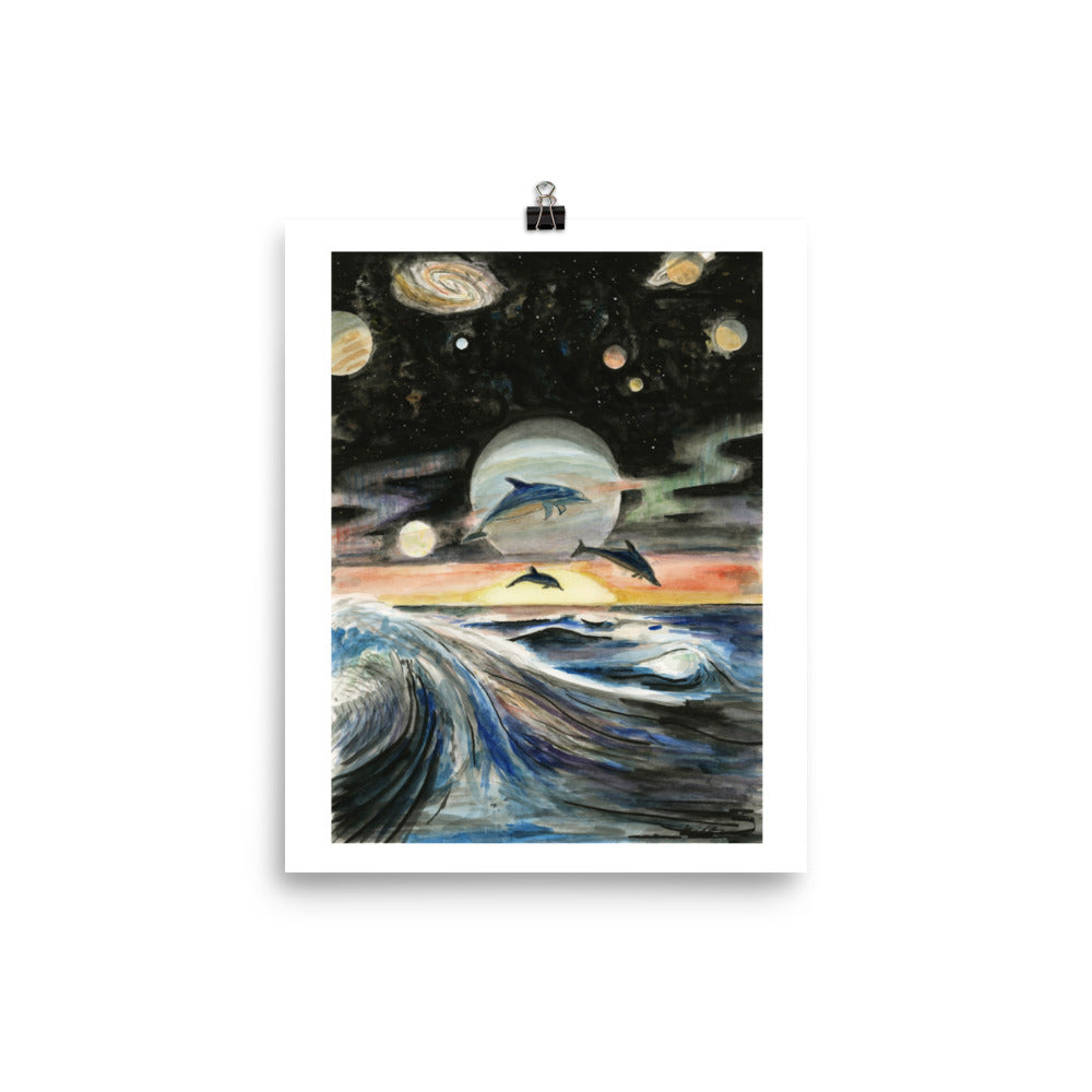 “Moonrise on Enceladus Tres” open ed. giclee print