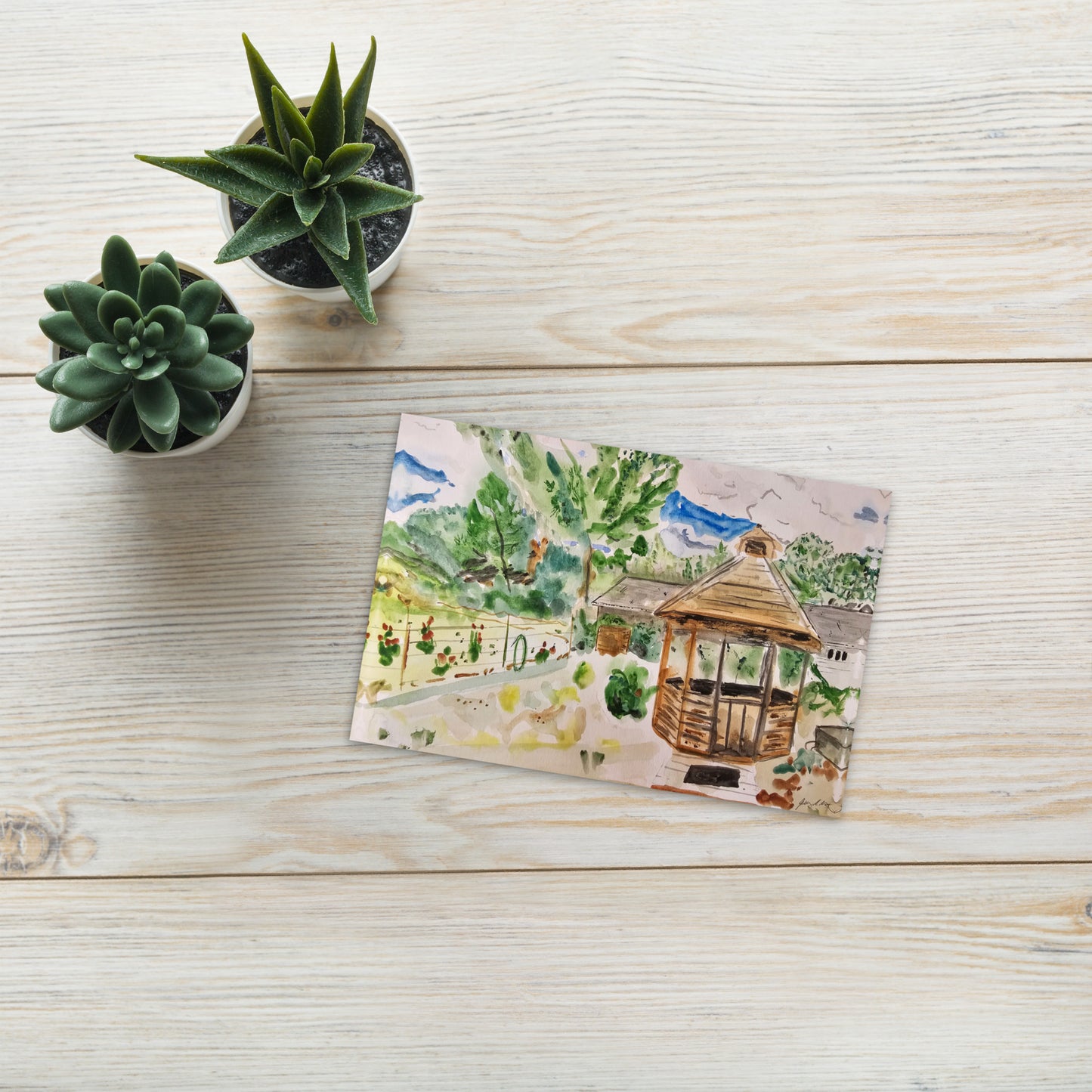 Gazebo and Garden Postcard Print