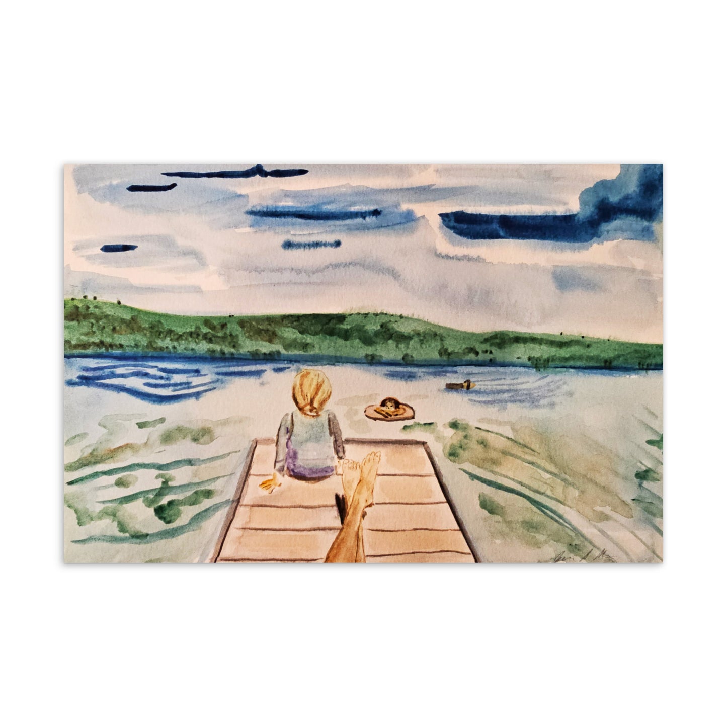 The Dock at Fisher Lake Postcard Print