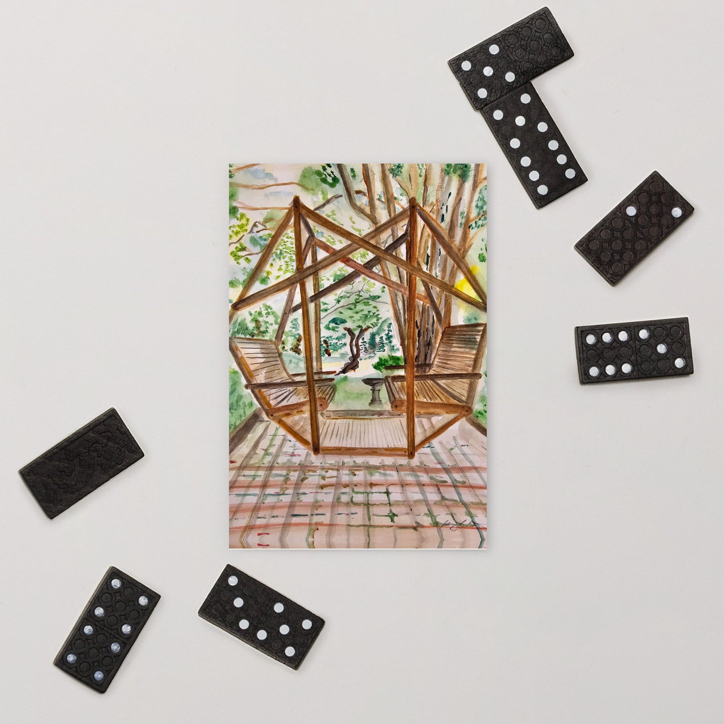 Geometric Swing Portal Postcard Print