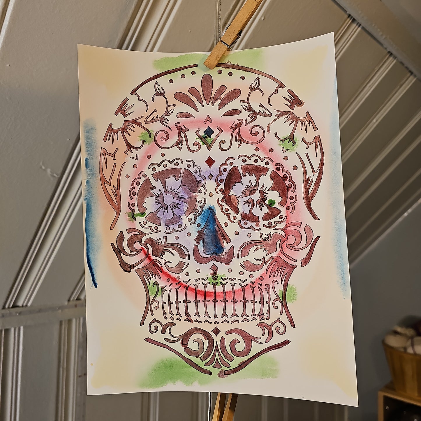 Sugarskull 12 - original watercolor