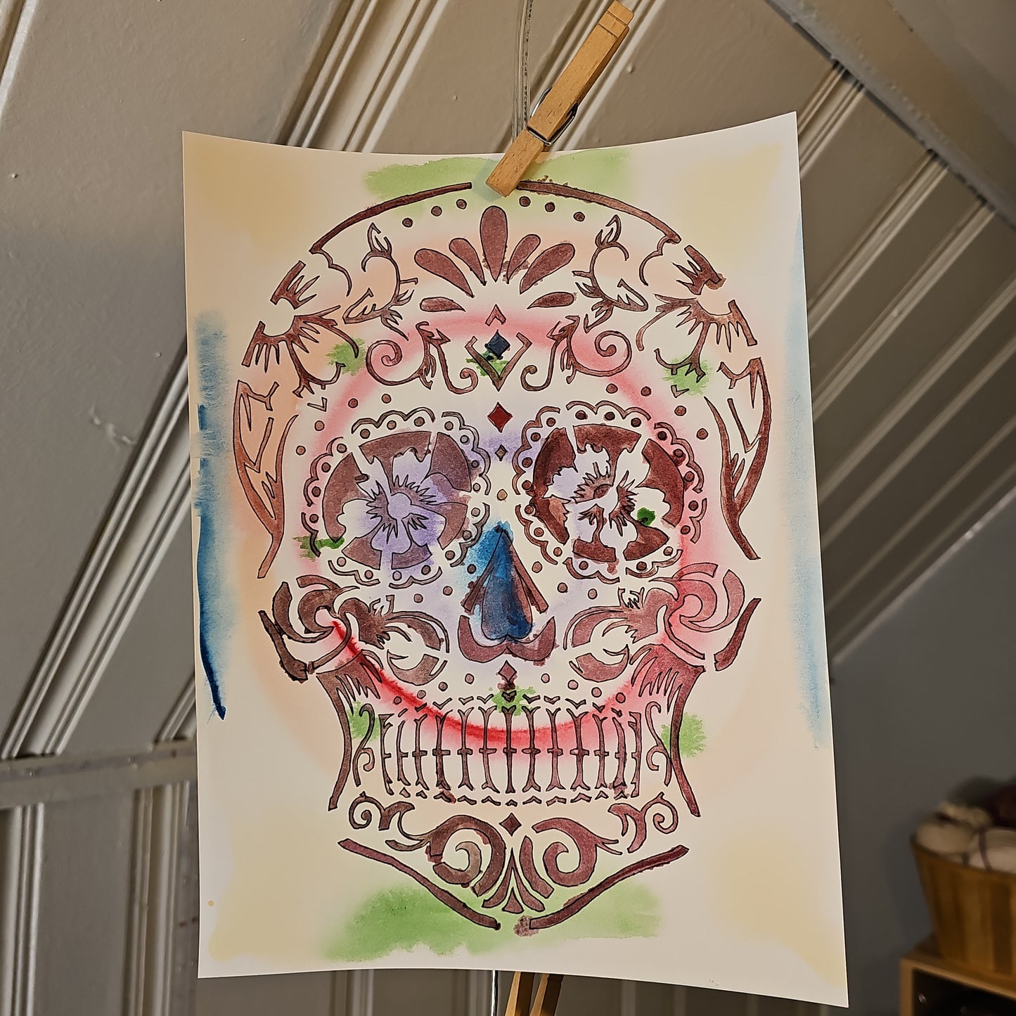 Sugarskull 12 - original watercolor