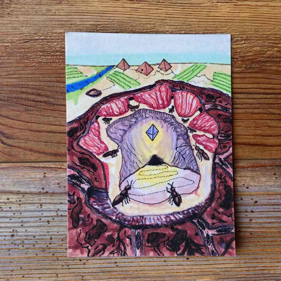 The Ant Handpainted Animal Alchemy Print By Jezzatron