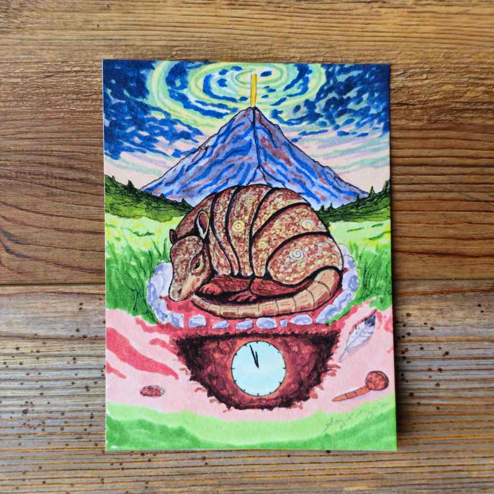 The Armadillo Handpainted Animal Alchemy Print By Jezzatron
