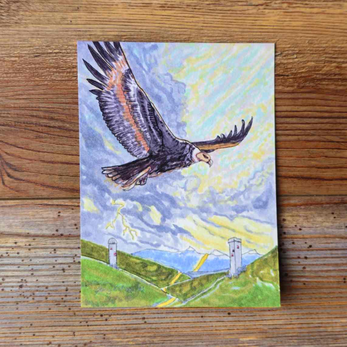 The Condor Handpainted Animal Alchemy Print By Jezzatron