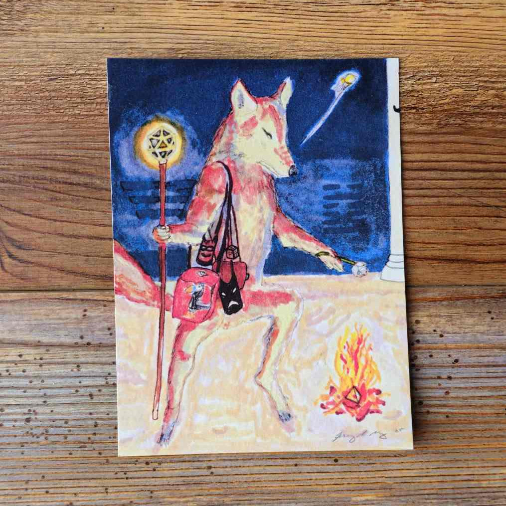 The Coyote Handpainted Animal Alchemy Print By Jezzatron