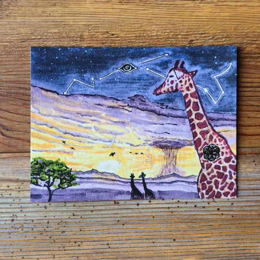 The Giraffe Handpainted Animal Alchemy Print By Jezzatron