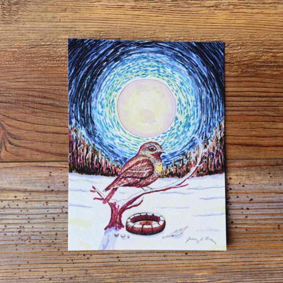 The Nightjar Handpainted Animal Alchemy Print By Jezzatron
