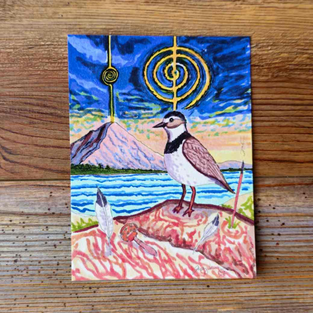 The Plover Handpainted Animal Alchemy Print By Jezzatron