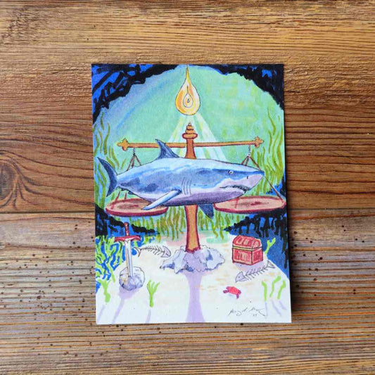 The Shark Handpainted Animal Alchemy Print By Jezzatron