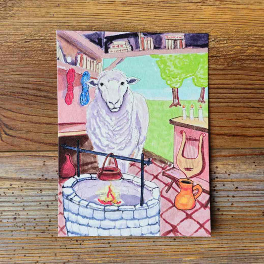 The Sheep Handpainted Animal Alchemy Print By Jezzatron