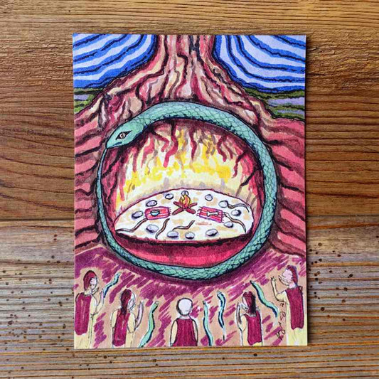 The Snake Handpainted Animal Alchemy Print By Jezzatron